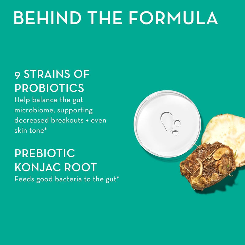 [Australia] - HUM Skin Squad - Probiotic Supplement for Clear Skin & Gut Health - Microbiome Probiotics for Problem Skin & Breakouts (60 Vegan Capsules, 30 Day Supply) 