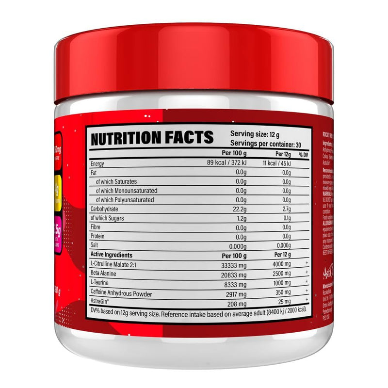 Rocket Ride Pre-Workout V2 360g – Extreme Energy & Focus – High Stim Caffeine – Smooth Mix & Incredible Flavours | 30 Servings (Cherry Cosmos) Cherry Cosmos