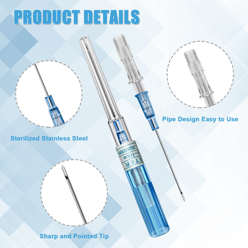[Australia] - 16G Catheter Needles 50Pcs Catheter Piercing Needles 16 Gauge Ear Nose Piercing Needles Hollow Needles for Ear Nose Lip Tongue Belly Cartilage Piercing Kit Piercing Tool 16G-50pcs 