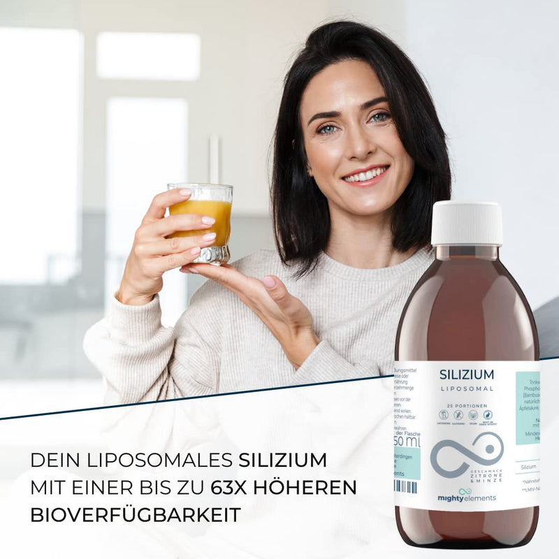[Australia] - Mighty Elements Liposomal Silicon 200mg, liquid, great taste, vegan, very high bioavailability, 250 ml glass bottle 