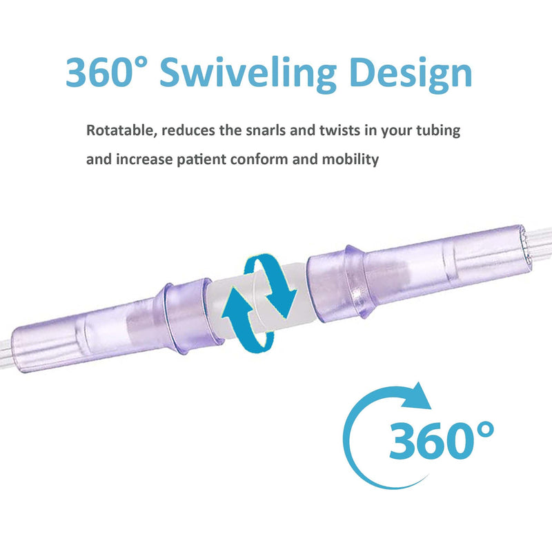 [Australia] - 5PCS Oxygen Tubing Swivel Connector Supply for Home Oxygen, 360 Degree Swivel, Avoid Tube Tangles, Oxygen Concentrator Accessories 