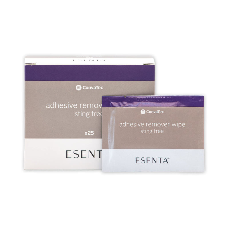 [Australia] - ConvaTec ESENTA Adhesive Remover Wipes for Around Stomas and Wounds, Sting Free, Alcohol Free, 25ct Box (Pack of 1) 25 Count (Pack of 1) 