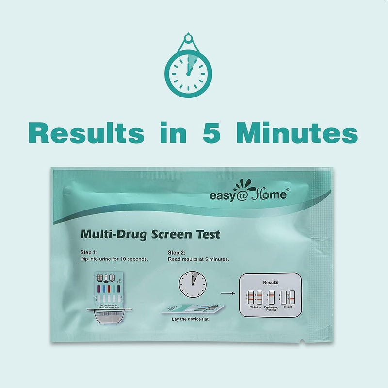 [Australia] - Easy@Home Multi-Drug Screen Test: 10 Pack Urine Drug Tests Kit, Testing AMP/BZO/COC/THC/MET/MOR/BAR/MDMA/PCP/MTD, Instant Drugs Test Kits Including Sensitive Marijuana Test, #EDOAP-3104 