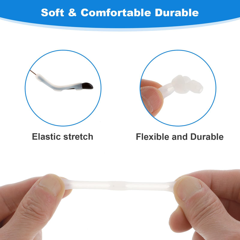 [Australia] - TIESOME 10 pairs of silicone non-slip covers, glasses end tips, glasses ear tips, covers, non-slip, non-slip glasses, glasses temples, glasses silicone covers, end caps for glasses, white 