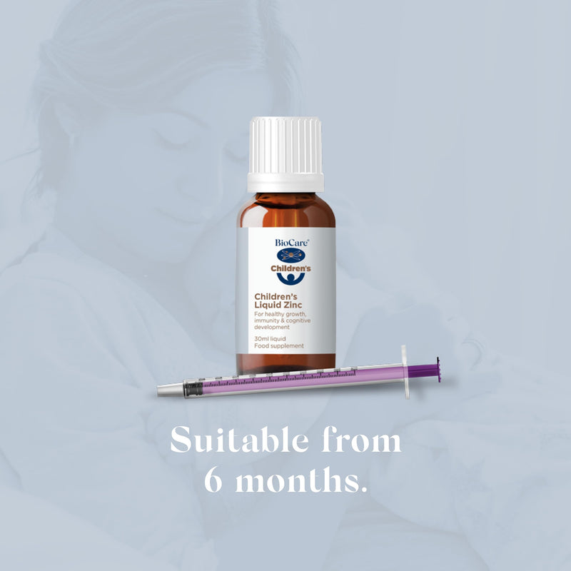 BioCare Children’s Liquid Zinc - Easy-Absorb Zinc Gluconate for Children - for Immunity, Bones, Growth & Cognitive Support - Blackcurrent Flavour - 30ml