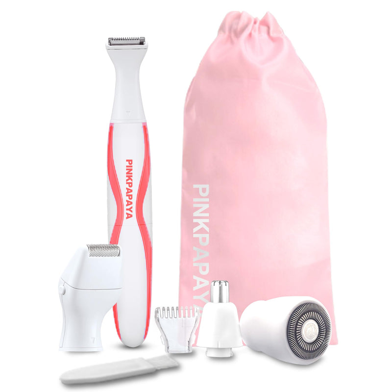 Electric Bikini Trimmer for Women,4 in 1 Electric Shaver,Bikini Line Hair Removal and Facial Hair Remover,Face Razors & Nose Hair Trimmer,Women's Grooming Kit,Tomato/p9k8 Tomato