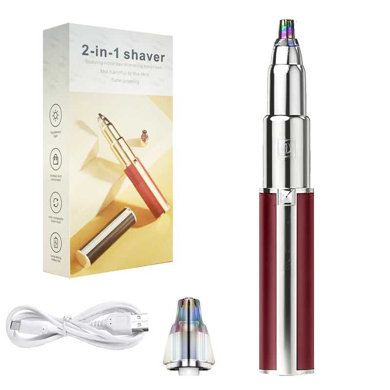 epilator Portable Nose Hair for Women and Compact Nose Trimmer and Eyebrow Trimmer for Women (Red) Red