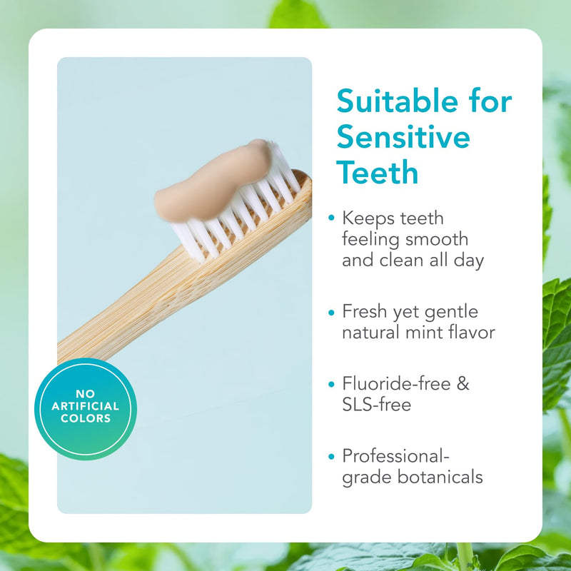 Biocidin Dentalcidin Mint Fluoride Free Whitening Toothpaste, 3 Oz | 18 Botanical Blend, for Sensitive Teeth, Promote a Healthy Oral Microbiome, Plaque Removal & Gum Health, Plant Based Dentalcidin Toothpaste