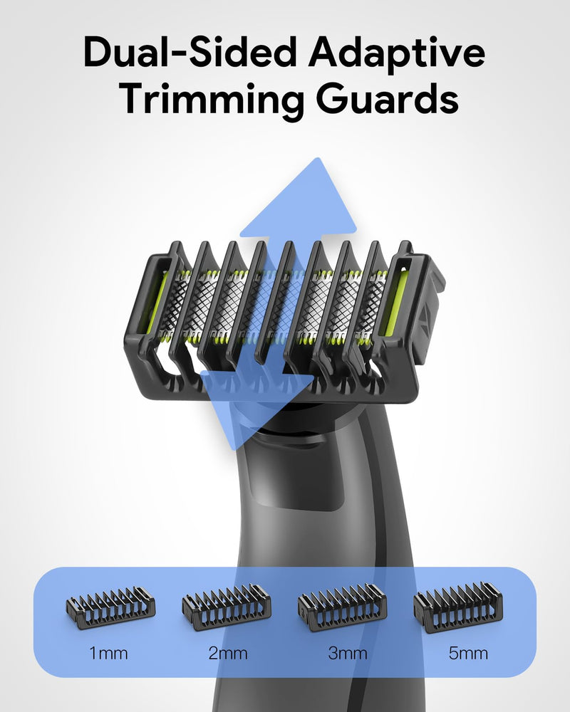 [Australia] - Attachments Intimate Skin Protection 3mm Body Comb with 1/2/3/5mm Protective Comb Set for O Blade QP2520 QP2530 QP2620 QP2630 QP6551, Electric Shaver Attachments Oblade Accessories, 8 Pieces 