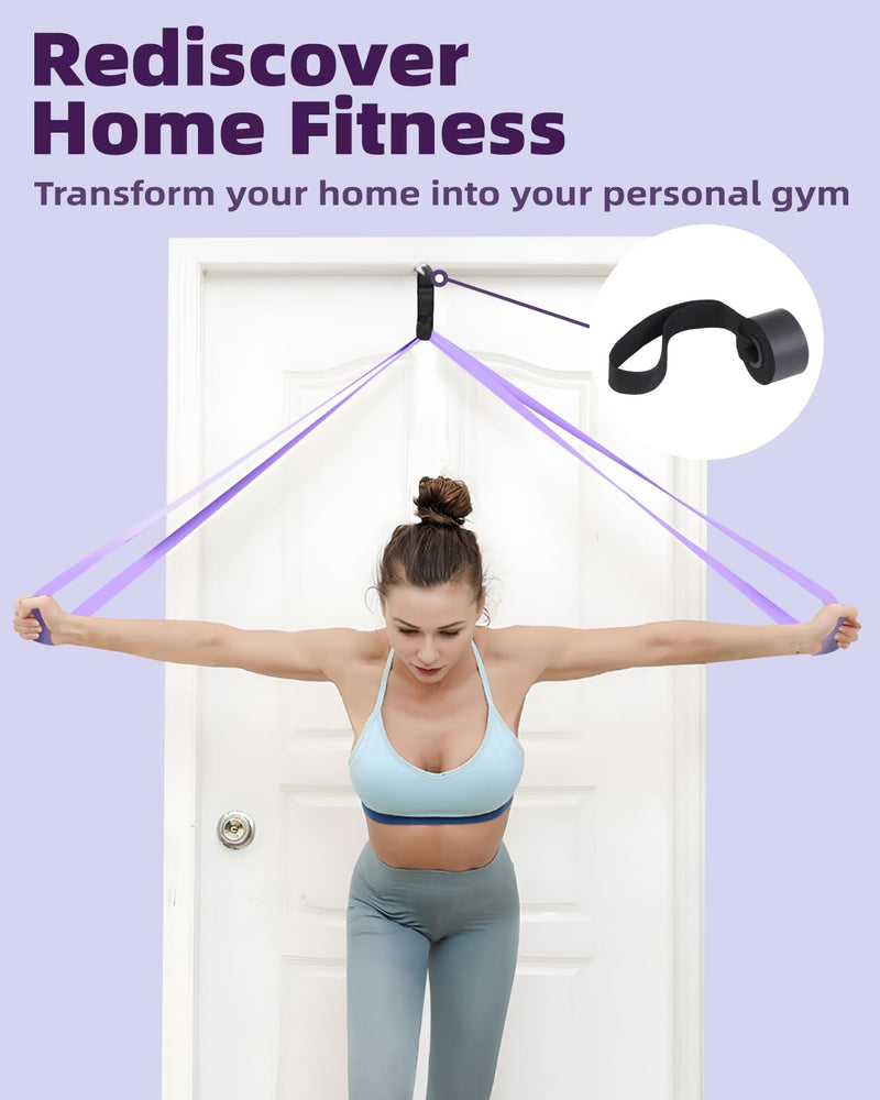 [Australia] - Pull Up Bands, Fitense Resistance Bands Set with Door Anchor, Stretching Assist Band, Portable Exercise, Muscle Training, Physical Therapy, Exercise Workout Bands for Working Out for Women 4PCS-(5-80LBS)-Gradient Blue-Purple 