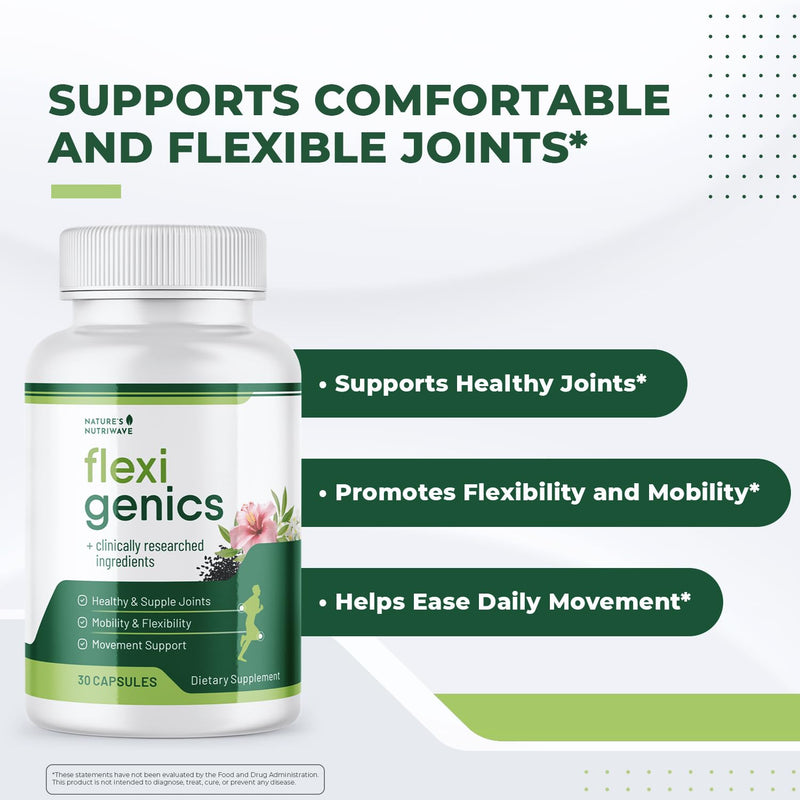 Flexigenics – Green Tea, Black Cumin & Vitamin K2 – 30 Ct, 3 Month Supply | Green Tea Extract, Black Cumin Seed & Vitamin K2 | Non-GMO | Easy-to-take daily capsule 30 Count (Pack of 3)
