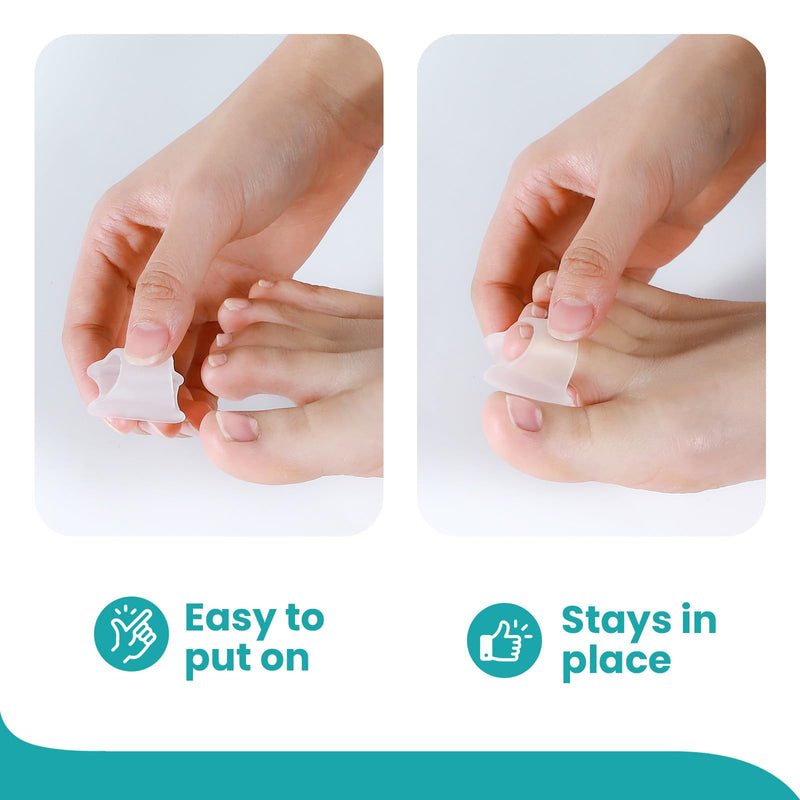 [Australia] - Promifun Hammer Toe Corrector for Women - 6 Pack Toe Splints - Soft Gel Toe Straightener - Curled, Crooked, Claw, Hammer Toes - 3 Different Sizes (Clear) 