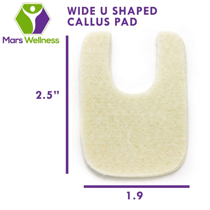 [Australia] - Wide U Shaped Felt Callus Horseshoe Pads - Adhesive Foot Pads That Protect Calluses from Rubbing On Shoes - 1/8" - 25 Pack 