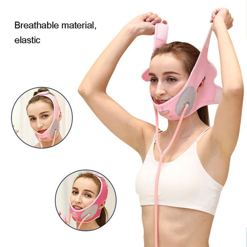 Reusable V Line Mask Facial Slimming Strap Inflatable Face Lifter Face Up Lift Belt Chin Up Mask V Face Lifting and Tightening Bandage for Women Men