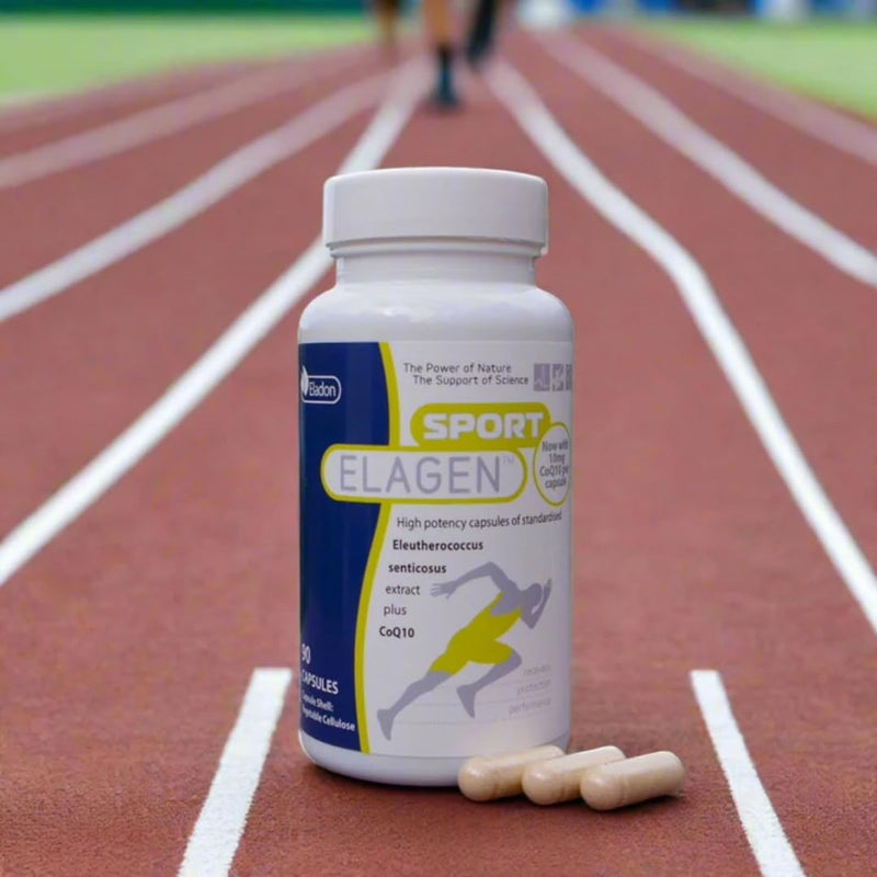 Elagen Sport All Natural Athlete Supplement for Endurance & Recovery with Eleuthero Extract (Siberian Ginseng) and CoQ10, 90 Capsules
