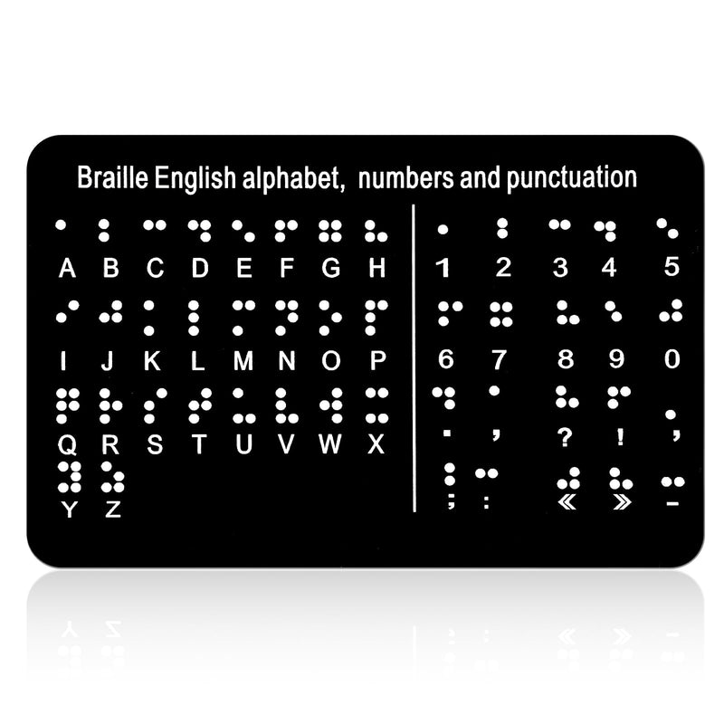Braille Alphabet Board with Raised Dots, Learn Braille Label Punctuation Help Tool Number Letter Learning Fingerboard for Blind People Beginners Learn Teaching Aid (8.27'' x 7.48'')