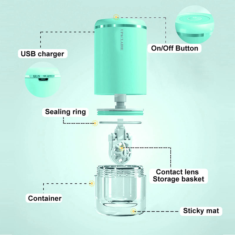[Australia] - UpaClaire ultrasonic contact lens cleaner intelligent cleaning machine for soft and rigid (RGP) contact lenses green 
