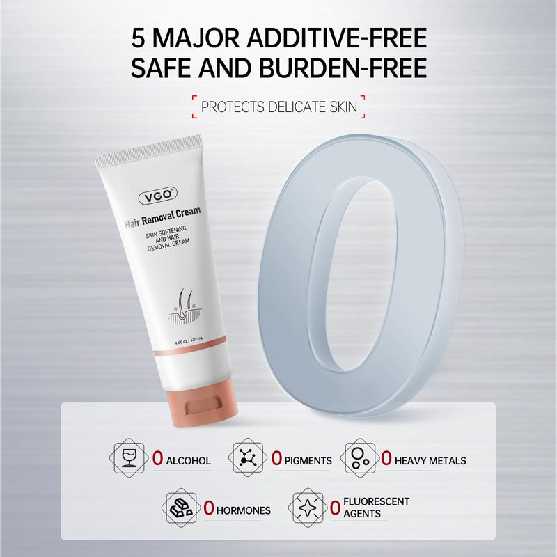 [Australia] - VGO Painless Hair Removal Cream for Women & Men, Hair removal cream for body, back & legs, All Skin Types, 4.06oz w/Spatula 4.06 Ounce (Pack of 1) 
