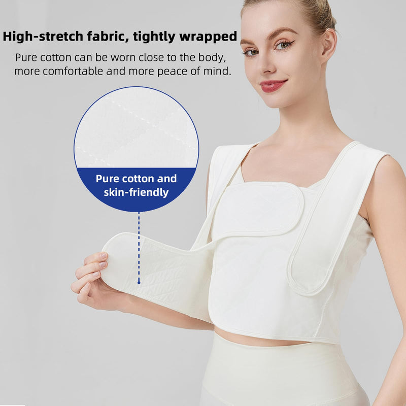 [Australia] - Compression Post Mastectomy without Reconstruction, Post Breast Surgery Compression Bandage, Minimally Invasive Surgery Chest Strap Compression Bandage, Medical Recovery Stretch Bandage (XL) 