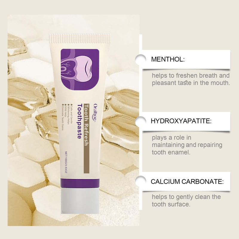 Nature Tooth Refresh Toothpaste,Whitening Toothpaste for Fresh Breath - Gentle Mint Formula, Stain Removal, Oral Care, Teeth Cleaning, Minty Freshness (100g) (2) 2