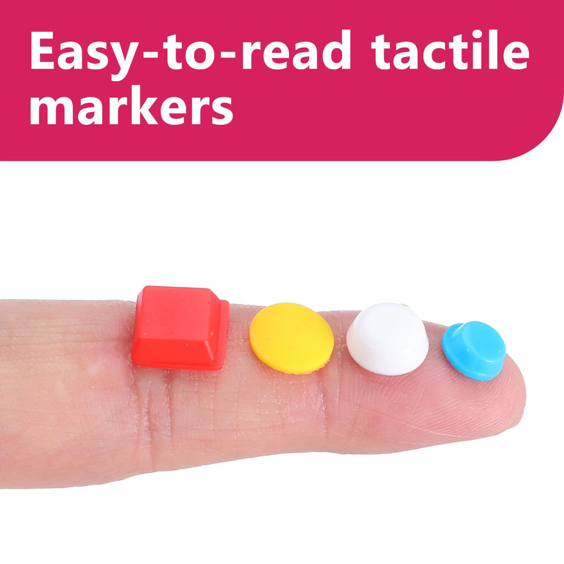 155Pcs Bump Dots for Visually Impaired, Silicone Low Vision Aids Braille Stickers Raised Tactile Dots, Assorted Styles Adhesive Tactile Stickers for Elderly, Blind