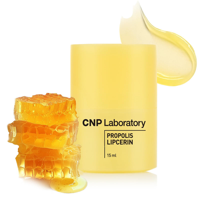 CNP Honey Lip Butter (0.5 fl.oz / 15ml) - Propolis Lipcerin™, Hydrating Overnight Manuka Lip Balm & Mask, 12hrs Long-lasting Moisture, Gentle Exfoliation, Hygienic Twist Dispenser, Korean Skin Care