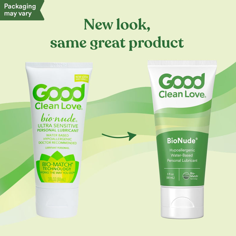 Good Clean Love BioNude Ultra Sensitive Personal Lubricant, Water-Based & Hypoallergenic Lube, Unscented Intimate Wellness Gel for Men & Women, 3 Oz 3 Fl Oz (Pack of 1)