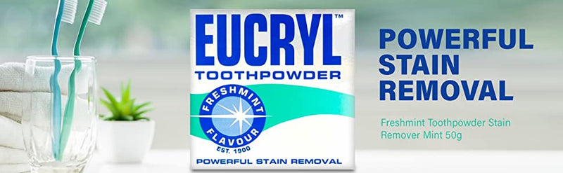 Eucryl Smokers Tooth Powder Freshmint Flavour (50g) - Pack of 2
