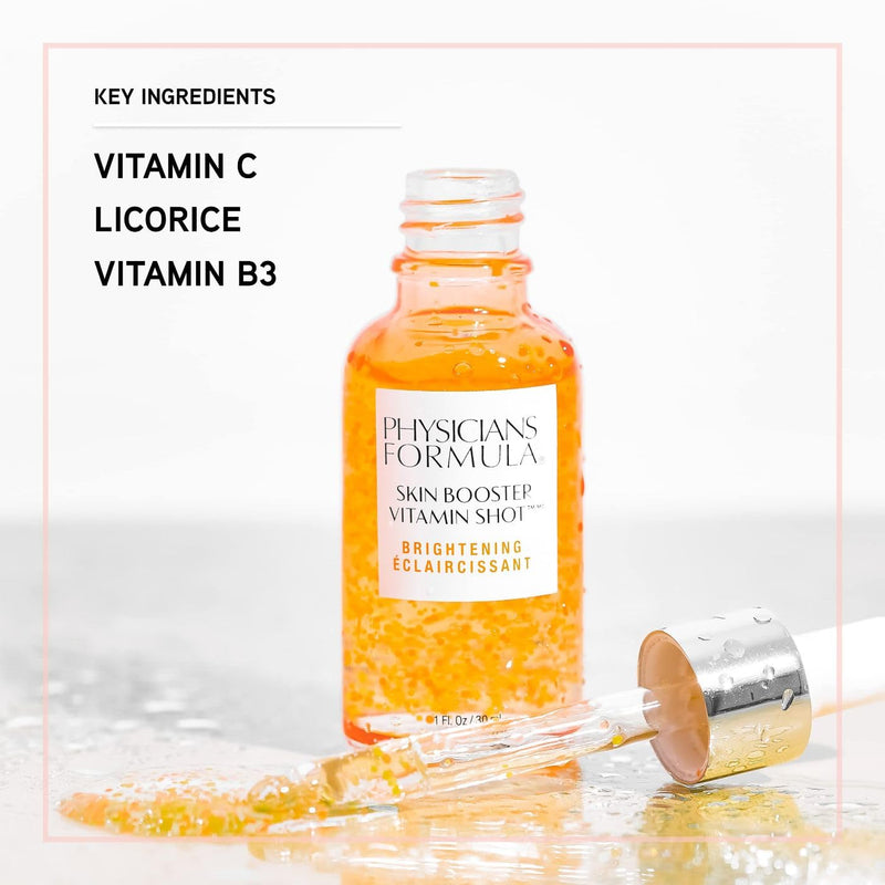 Physicians Formula Skin Booster Vitamin Shot, Brightening Serum with Vitamin C, Licorice & B3, Targets Dark Spots for Radiant Glow – Brighten (Pack of 2) Clear 1 Fl Oz (Pack of 2)