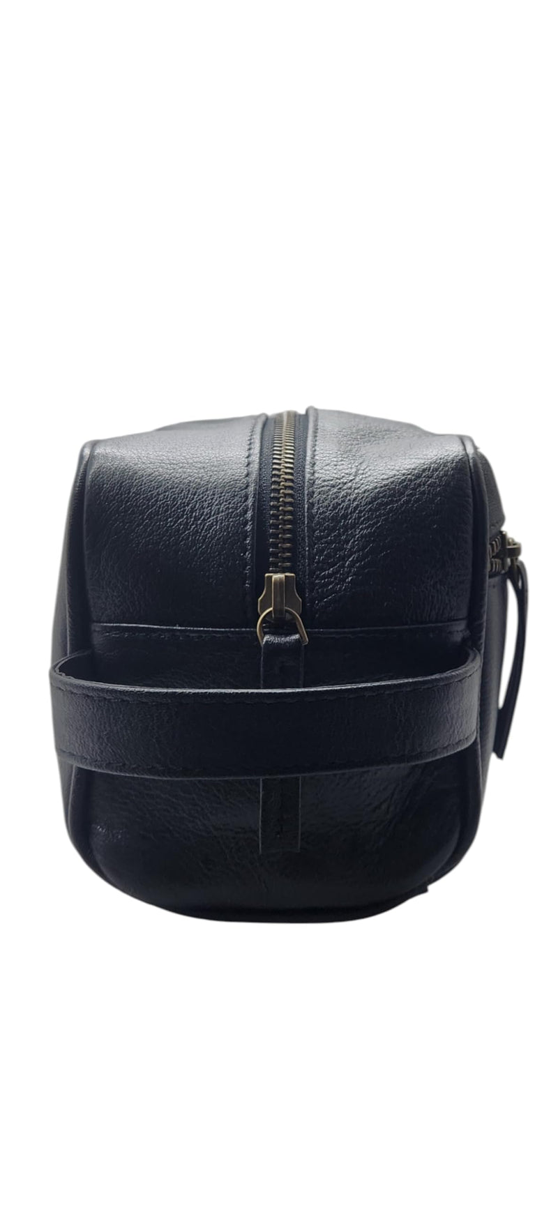 Black Genuine Buffalo Leather Toiletry Bag for Men & Women – Vintage Dopp Kit Wash Bag Travel Organiser – Handmade Leather Shaving Kit Bag with Handle – Luxury Gift