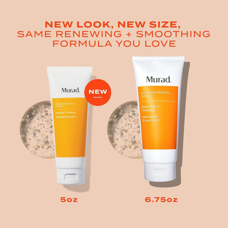 Murad Essential-C Facial Cleanser - Vitamin C | Gentle foaming gel face wash with Vitamin C, Vitamin E, Vitamin A, Allantoin & Panthenol cleanses, nourishes and hydrates 5 Fl Oz (Pack of 1)