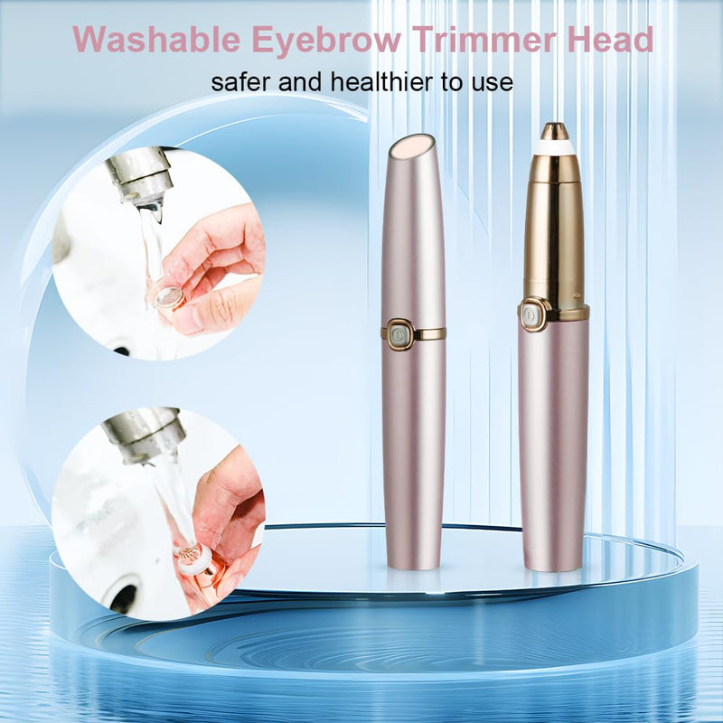 [Australia] - LOPHE eyebrow razor, eyebrow trimmer for women, eyebrow razor electric, painless and precision eyebrow trimmer for travel, on the go, gift (rose gold) rose gold 