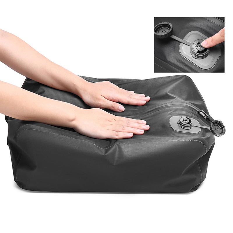 Vacuum Bag for Travel Organiser Packing Bag for Carry-On Luggage Backpack Suitcase Reusable Vacuum Seal Save Space Compression Bag with Built-in Pump & USB-C Charging (Beige) Beige