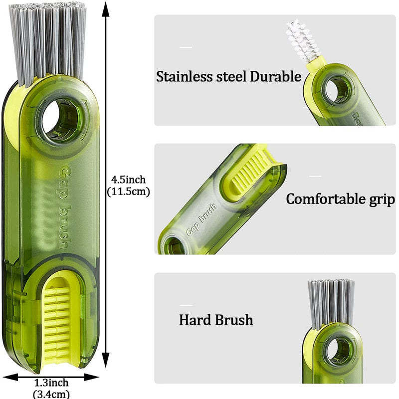 [Australia] - 3 in 1 Tiny Cleaning Brush, 3 Pack Cup Lid Cleaner Brushes Set Mini Multi-Functional Crevice Cleaning Brush for Cleaning Baby Bottles, Narrow Neck Bottle, Sport Water Bottle, Tumbler, Glass Vase 