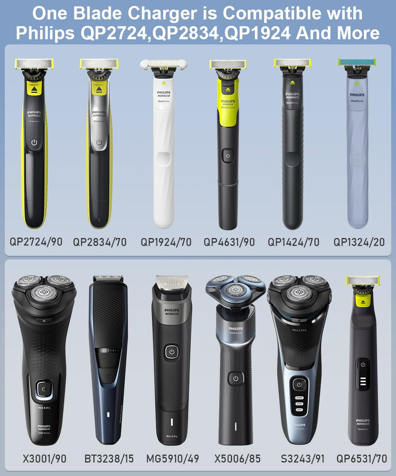 [Australia] - 5V charger for Philips Norelco shaver One Blade 360 QP2734 QP2724 QP2720 QP2834 QP1324 QP4631 MG9510 MG9520 MG5910 MG7910 MG7930 MG7950 power supply adapter with USB charging cable 