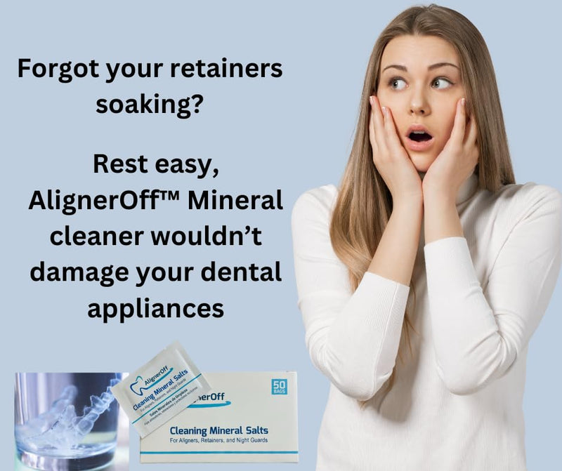 [Australia] - Cleaning Mineral Salts – Cleaner Crystals for Aligners, Retainers, Nightguards, & Dentures– Removes Stains, Plaque & Odors – Daily Safe Formula for Dental Appliances-3g Powder 