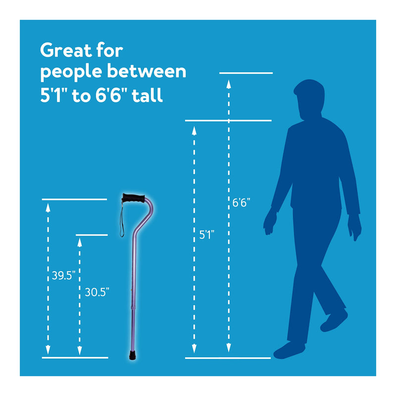 [Australia] - Carex Health Brands Ergo Offset Cane with Soft Cushioned Handle - Adjustable Walking Cane, Blue, 29-38 Inch (Pack of 1) 