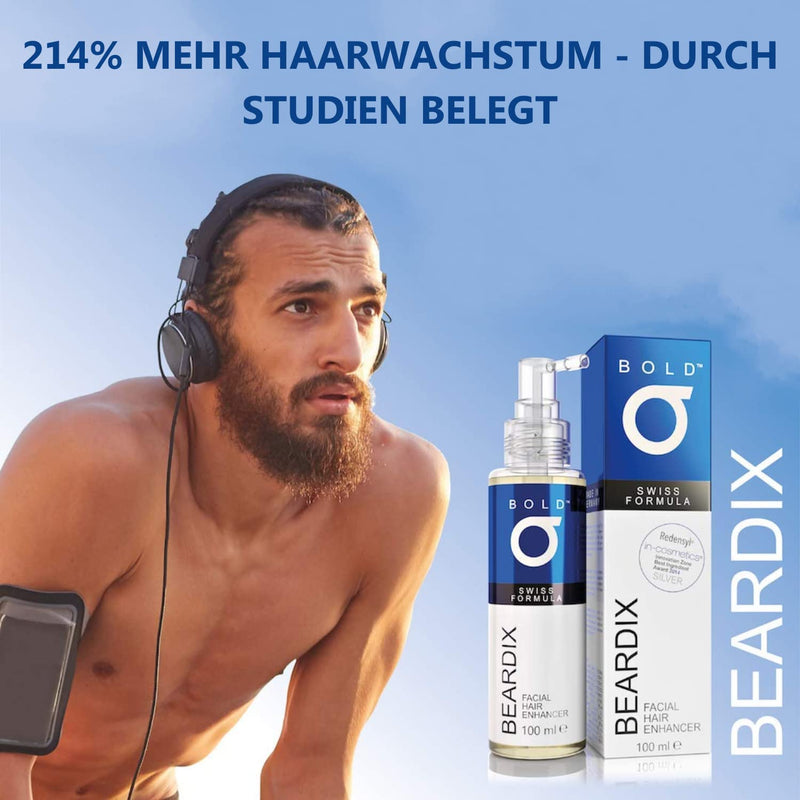 [Australia] - BEARDIX beard growth product for men with sparse beard growth - professional beard serum for stronger beard growth with award-winning active ingredient Redensyl - proven effect for more beard growth - 100ml 