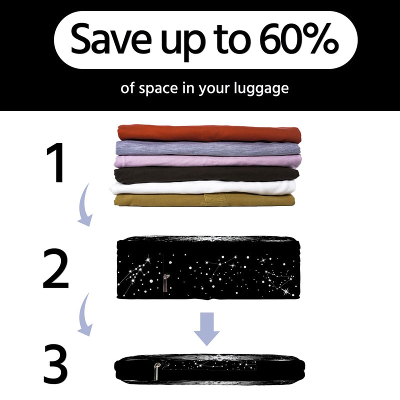 6 Pcs Compression Packing Cubes Waterproof Suitcase Travel Bag Luggage Backpack Organizer Travel Cubes for Packing-Gothic Style Gothic Style