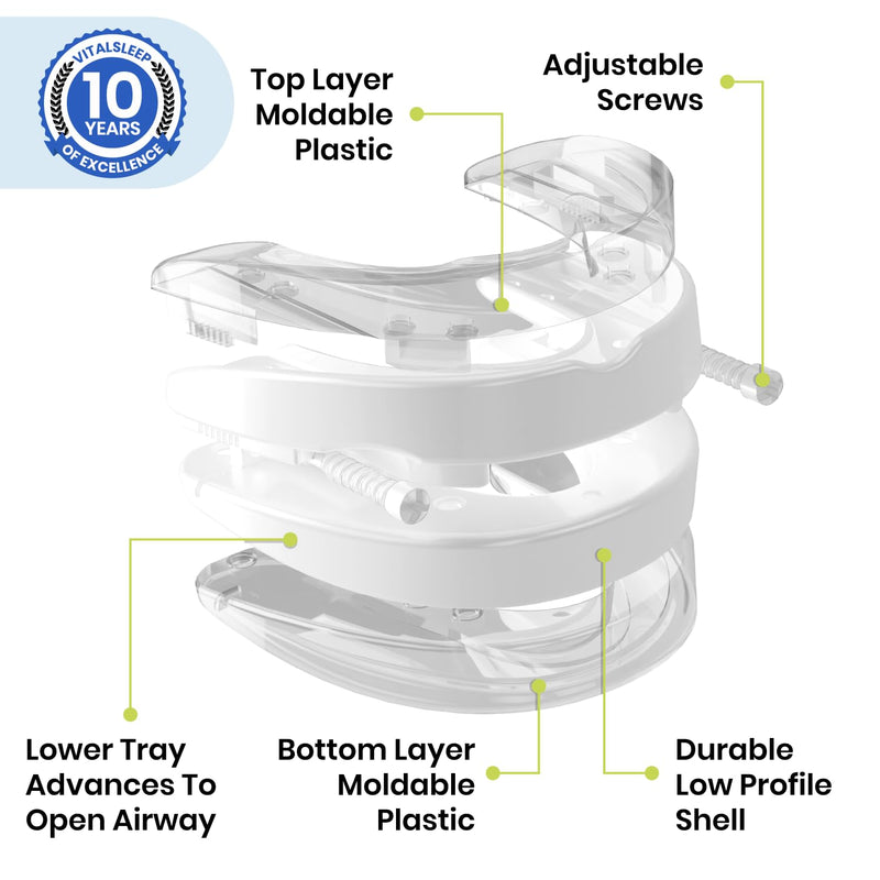 [Australia] - VitalSleep Anti-Snoring Mouthpiece, Women's Size – Adjustable, Custom-Fit Snoring Solution – Comfortable FDA-Cleared Sleep Aid for Better Rest – Made in The USA 