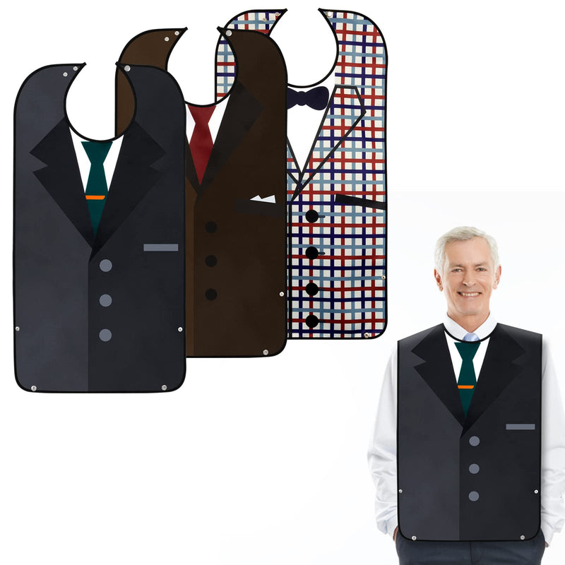 [Australia] - Adult Bibs, Bibs for Adults Eating Washable, Reusable Adult Clothing Protectors with Crumb Catcher Style 1 