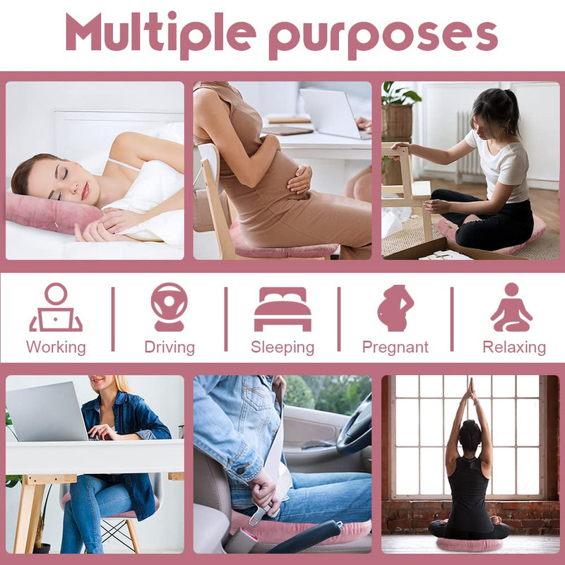 [Australia] - Stuffed Donut Pillow Seat Cushion | for Tailbone and Coccyx Pain, Hemorrhoids, Bed Sores, Pregnancy, Prostate, Surgery Recovery, Sitting Pressure Relief, for Home, Office and Car (Dusty Pink) Dusty Pink 