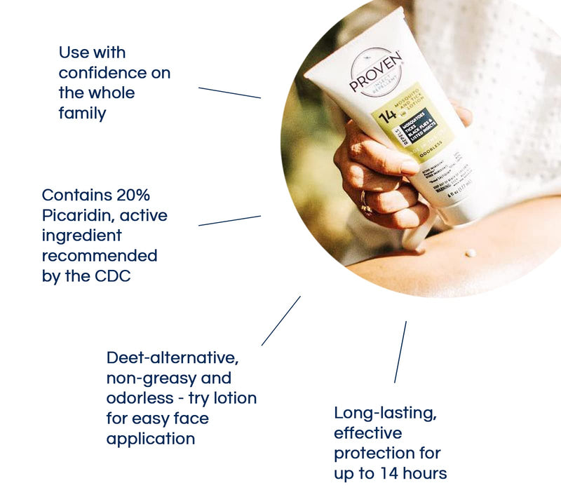[Australia] - Proven Insect Repellent Lotion, Keep Mosquitoes, Ticks and Flies Off, DEET Alternative Repellent, Up to 14-Hour Protection, Great for Outdoor Camping and Hiking, 6 Ounce, Odorless Lotion Unscented 6 Fl Oz (Pack of 1) 