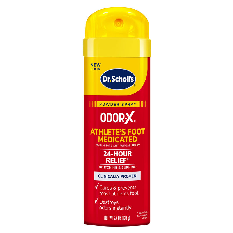 [Australia] - Dr. Scholl's ODOR-X ATHLETE'S FOOT MEDICATED POWDER SPRAY, 4.7 oz // 24-Hour Relief of Itching & Burning, Clinically Proven, Cures & Prevents Most Athlete's Foot, Destroys Odors Instantly 4.7 Ounce (Pack of 1) 