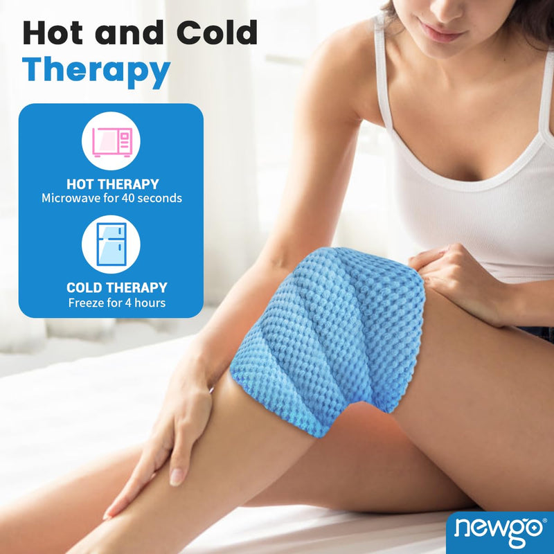 [Australia] - NEWGO Heat Pad Grain Pillow for Knees, Microwave Natural Knee Hot Water Bottle for Relieving Knee Pain and Arthritis, Muscle and Joint Stiffness Super Soft Fabric 