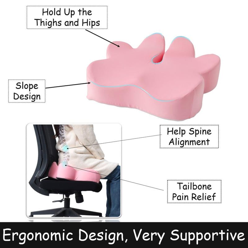 [Australia] - King Mills Plus Size Coccyx Cushion for Tailbone Pain, Office Chair Cushion for Butt, Ideal as Cushion Lab Pillow and Butt Cushion for Long Sitting with Two Replaceable Cover 
