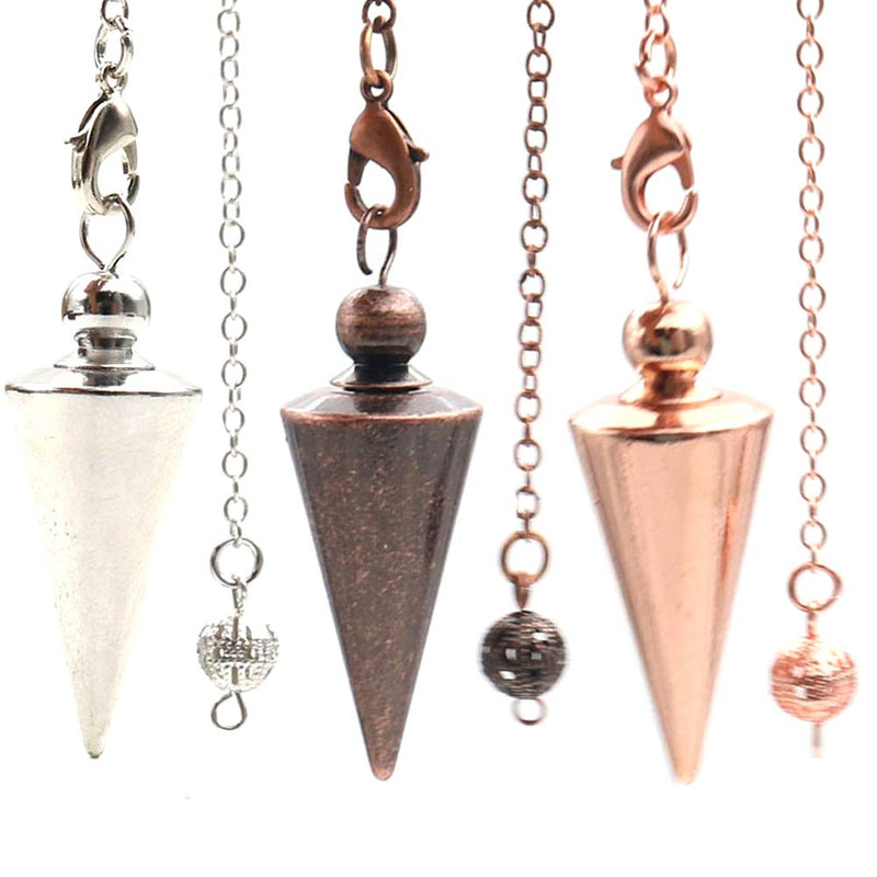 [Australia] - Hahhhha Copper Pendulum for Divination Spiritual Point Reiki Copper Cone Pendant Divination Healing Dowsing Pendulum Metal Pendulum Spiritual Point Pendulum Rose Gold 