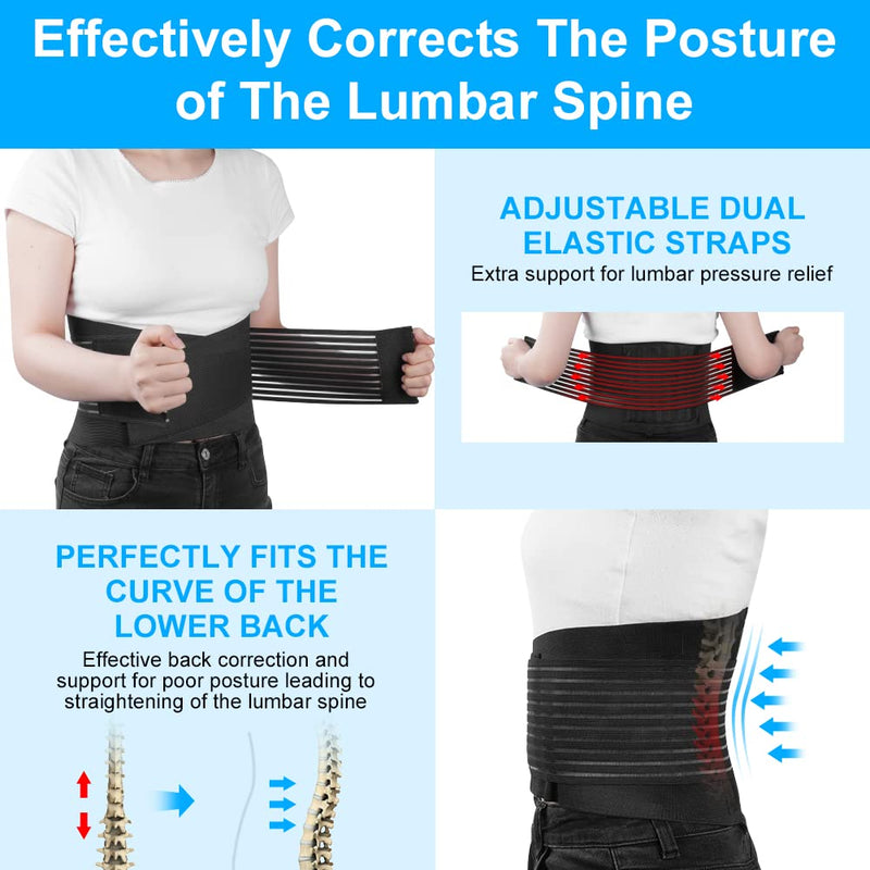 [Australia] - ACWOO back bandage, back support belt for men and women, breathable back strap, back support for sports, back bandage relieves back, anti-sweat lumbar belt, back support belt (M) M 