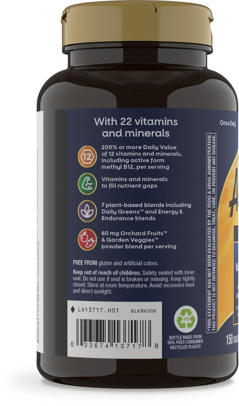 Nature's Way Alive! Men’s Daily Ultra Potency Multivitamin Tablets, 150 ct | Complete High Potency Men’s Daily Vitamin Promotes Heart & Muscle Function*, B-Vitamins, Zinc and Antioxidants 150 Count (Pack of 1)