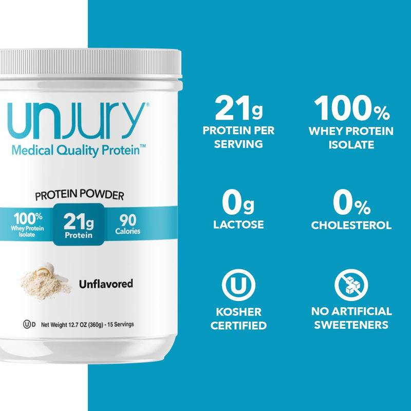 [Australia] - Unflavored Protein Powder | 21g 100% Whey Isolate Protein Powder | Unflavored Whey Protein Powder | Low Carb and Sugar Free Whey Protein Isolate | Gluten Free | Certified Kosher | 15 Servings 